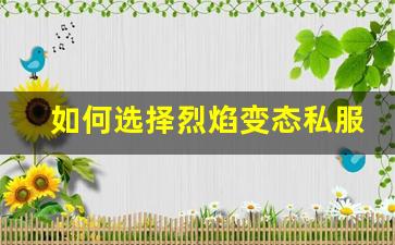 如何选择烈焰变态私服的职业，提升战力