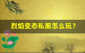 烈焰变态私服怎么玩？新手必看详细指南
